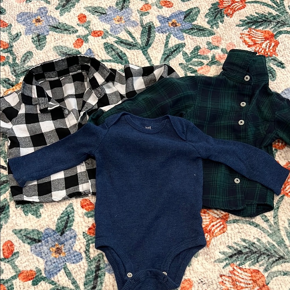Blue Ribbed Long Sleeve Onesie